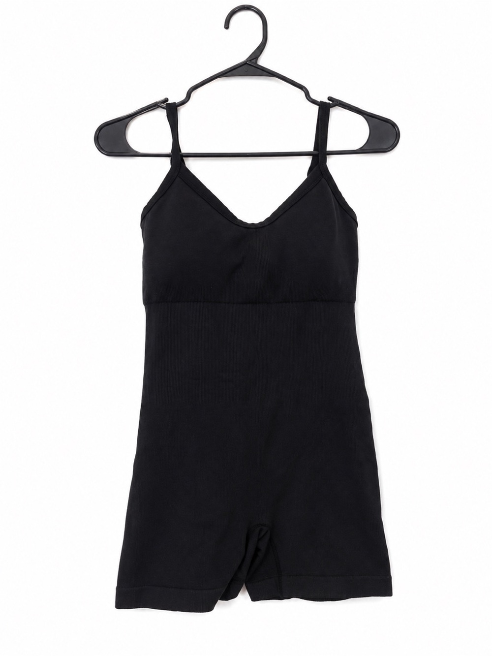 Black Women's Ribbed Romper